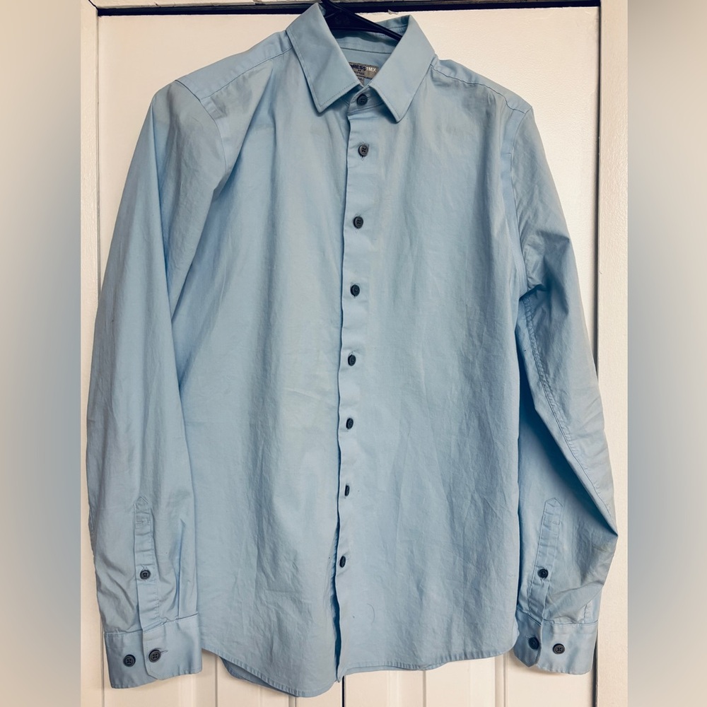 EXPRESS Mens 1MX Dress Shirt Extra-Slim Solid Stretch (S)